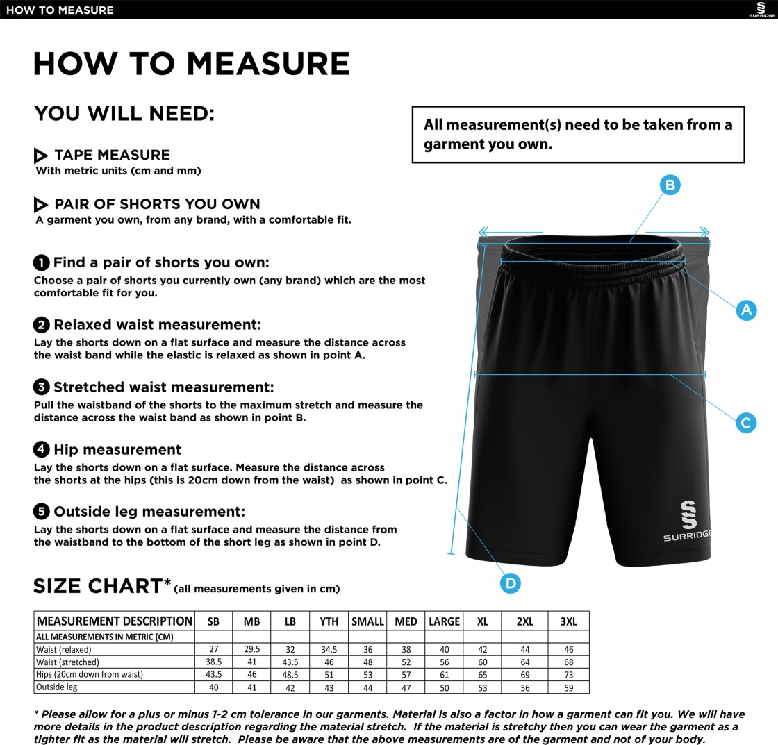 East Kilbride CC - Classic Short - Size Guide